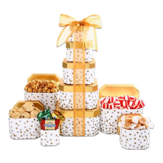 Chocolate-Candy-Popcorn-filled-Alder-Creek-Holiday-Gift-Basket-Gold-Tower-5-0