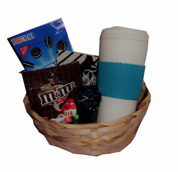 Gift-Basket-Watch-Travel-Mug-Chocolate-Cookies-Coffee-or-Crush-Teens-And-Men-0