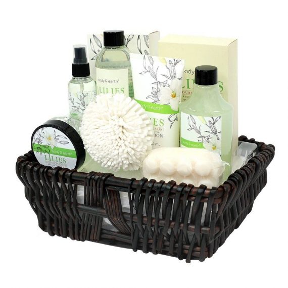 Gift-Baskets-for-Women-Body-Earth-Spa-Gifts-for-Her-Lily-10pc-Set-Best-Gift-0