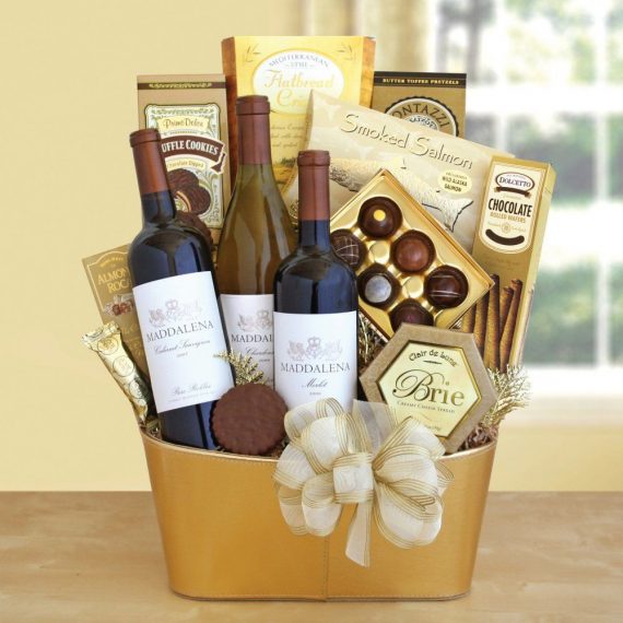 Glimmering-Wine-Gourmet-Spectacular-Gift-Basket-Home-Garden-Wine-Basket-0