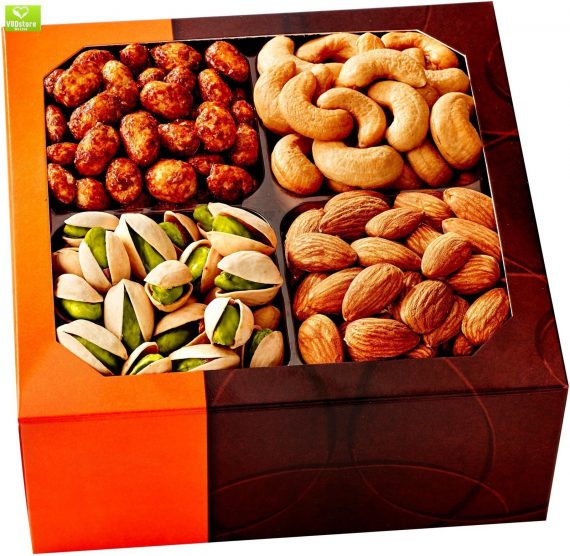 Holiday-Gift-Basket-Gourmet-Food-Nuts-4-Different-Delicious-Nuts-Five-Star-0