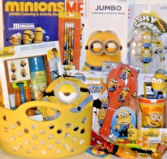 New-Minions-EASTER-Toy-Gift-Basket-bath-tub-toys-FIGURE-playset-birthday-gift-0