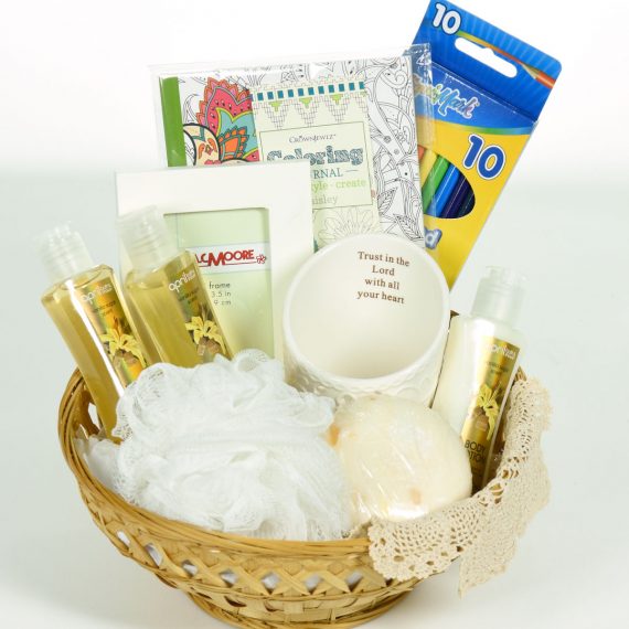 Religious-All-Occasion-Gift-Basket-Bath-Set-with-Frame-Candle-Holder-Doily-0