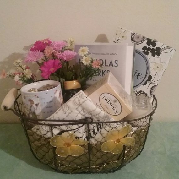 Tea-Gift-Basket-Twinings-Nicholas-Sparks-See-Me-HC-Cup-Honey-Candle-Mothers-Day-0