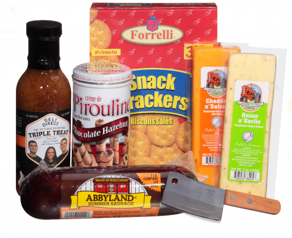 Wisconsin-Cheese-Sausage-Small-Gift-Pack-Gourmet-creme-Cleaver-Thin-Basket-0